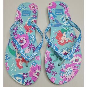 Disney Vera Bradley Ariel Little Mermaid Flip Flops Blue Green Women's Size 9/10